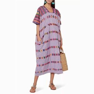 Pippa Holt Kaftan No.66 Limited Edition Purple Cotton Embroidered